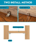 Two install methods displayed for Heavy Duty 3/16 Inch Shelf Pins For Cabinets, demonstrating L shaped metal pegs.