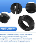 2 Inch Spa Heater Split Nut Unions With Screw O Rings Replacement For Balboa Gecko Hot Tub featuring PVC material and gaskets
