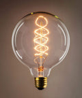 Set Of 2 40W Edison Globe Bulbs With Spiral Filament, G40 Large Vintage Vibe, E26 Base, fully dimmable warm white incandescent lighting