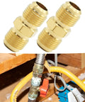 Copper Tubing Extension Joint Connectors One Half Inch Male Flare Brass Fittings For Lengthening And Connecting Copper Pipes Two Pack High Quality Pure Copper For Gas Refrigeration And Instrumentation Hydraulic Systems, two brass fittings