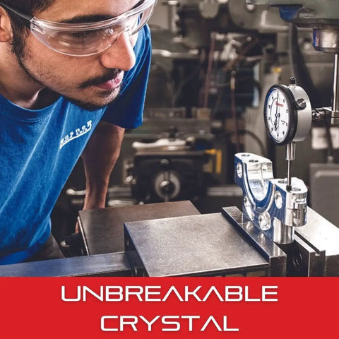 Technician uses Pro Grade Dial Indicator Set With Jewel Bearing And Case for precise measurement in machining project.