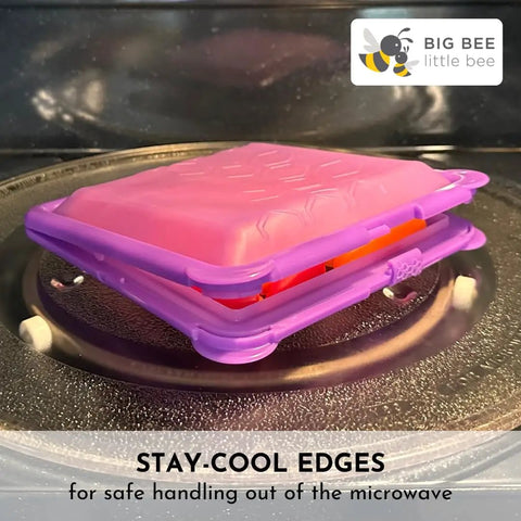 SoftShell Reusable Silicone Food Storage Container With Connected Clamshell Lid Snap Closure Keeps Lids Attached Not Leak Proof