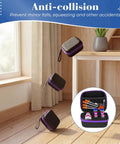 Purple 6 Slot Peptide Vial Storage Case for 3ml 10ml 30ml bottles, travel box on wood floor with vials inside