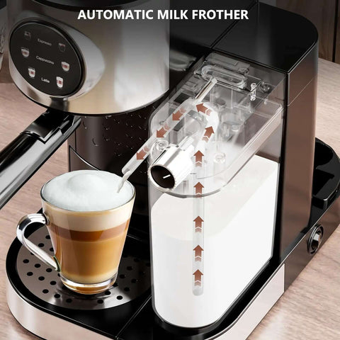 Barista-Grade 3-In-1 20 Bar Espresso Machine For Home Use With Dual Boiler And Automatic Milk Frother, Touchscreen Control