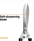Extendable Hedge Shears With Power Lever For High Reach Pruning, Self Sharpening Serrated Steel Blades For Clean Cuts close-up