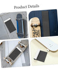 Non Slip Grip Tape For Skateboard Decks And Electric Scooters Heavy Duty PVC Material With Strong Hold Replacement Sandpaper Grip Tape For Beginners And Pros Weatherproof And Wide Compatibility Built Tough As Nails displayed on various skateboard decks