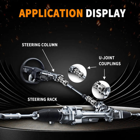 Beefy Pro Grade 1 Inch Double D Chrome Steering Universal Joint Shaft 83mm Total Length 4000 RPM Max Speed 35 Degree Operating Angle Great For Grinding Machines Automotive Parts Levelers And Automated Parking Lifts application display on steering column and rack