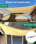 Stainless Steel Sun Shade Sail Hardware Kit 6 Inch, 84-Piece Set With 48 Ft Vinyl Coated Stainless Steel Wire showing hook use