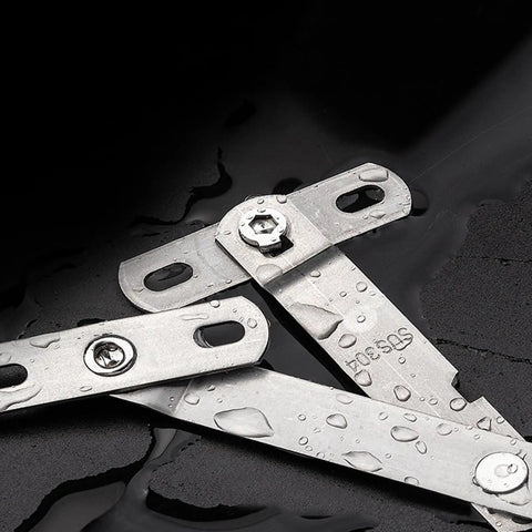 Stainless Steel Window Restrictor Stopper For Your Pad Security Keeps Airflow And Light While Lockin Tight, wet metal parts close-up