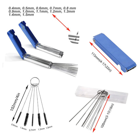 Heavy Duty Torch Tip Cleaner Kit Set For Welding And Cutting Nozzles with blue aluminum case and various cleaning wires