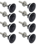 8 Pack 1.25 Inch Universal Hood Pins Quick Release Lock Latch for Car Bumper with Stainless Steel Rods and Black Anodized Finish