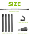 Gutter Cleaning Kit With 11 Ft Reach For Quick Leaf And Debris Cleanup components shown with dimensions.