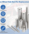 60 Pack 2x10mm Steel Dowel Wheel Pins For DIY RC Cars Trucks Boats Helicopters Hub Nut Replacement Hex Wheel Hub Pins Display