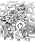 100Pcs Stainless Steel Spring Washers Kit With Split Design For Quick And Easy Install No Hassle Durable Lock Washers To Protect Screws And Surfaces In Machinery DIY Projects Automotive And Home Repairs, close-up