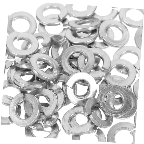 100Pcs Stainless Steel Spring Washers Kit With Split Design For Quick And Easy Install No Hassle Durable Lock Washers To Protect Screws And Surfaces In Machinery DIY Projects Automotive And Home Repairs, close-up