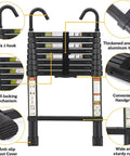 All Around Workhorse Extendable Aluminum Ladder 10.5 Ft With 330 Lb Load featuring non-slip feet and stable hooks.