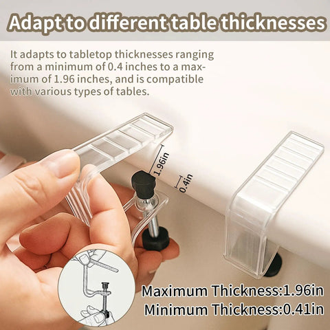 Clear Tablecloth Clips That Grip Tight No Slip For Tables From 0.4 To 1.96 Inch Thick 12 Pack Easy To Install Damage Free Table Cloth Holder Clips For Indoor Outdoor Use