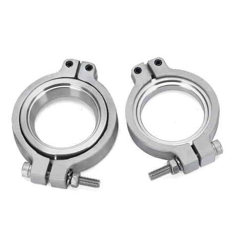 44mm V Band Flange Clamp Set For MVR Wastegate Replacement With Stainless Steel Inlet And Outlet Flanges Includes Screws Nuts And Seals