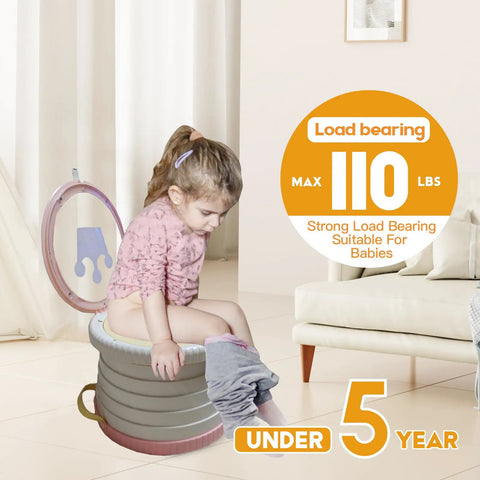 Foldable Toddler Potty Seat With Built In Cleanup Bag Holder For Campouts And Car Rides Pink Training Commode That Packs Away Fast And Saves Your Sanity On Family Road Trips