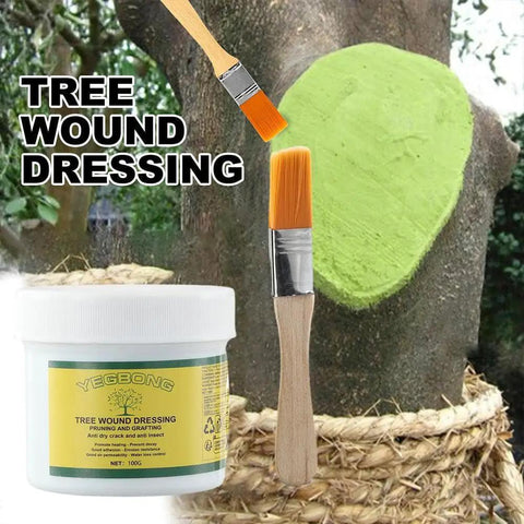 DIY Friendly Tree Pruning Sealer Paste With Brush, 100g Wound Repair Sealer For Trees, Grafting Garden Pruning Paste on tree trunk