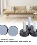 Toss Your Furniture Around Like Butter With These PTFE Adjustable Furniture Leveler Feet M6 Thread Antislip Glides Chair Sliders set on a surface.