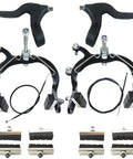 All In One Bike Brake Caliper Set With 69 To 96mm Long Reach Side Pull Front And Rear C Calipers Include Levers Wires And 8 Rubber Pads