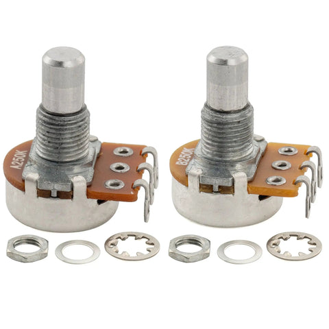 Mini Potentiometers 6mm Short Shaft 6.5mm Audio Linear Taper For Telecaster PB JB Style Guitars And Basses Metric M8 Thread Aluminum
