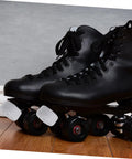 Rubber Brake Block Stopper Kit For Roller Skates And Quad Skates Adjustable Toe Stops on black skates on wooden floor