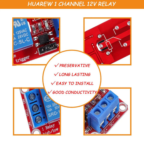 One Channel 12V Relay Module With Optocoupler Isolation For High And Low Level Triggering Pack Of 10 blue terminal board for DIY wiring
