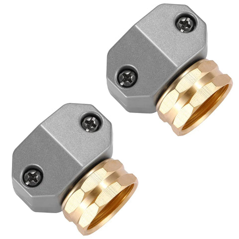 Zinc And Aluminum Female Hose Coupling For Five Eighths And Three Quarters Garden Hoses Dual Pack Durable Reusable Repair Fittings