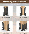 Adjustable Deck Post Anchor Brackets Kit Fits 1.5x1.5, 2x2, 2x4, 4x4 Posts Heavy Duty Half Column Base installation examples