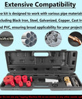 Bonbo DM3MECH Mechanical Hot Tapping Machine Complete Kit For NPT With Hole Saws Or Arbor, includes tools for copper, steel, PVC pipes.