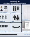 Space Saving Bifold Barn Door Kit 36 By 84 Inches With MDF Bi-Fold Sliding Closet Doors Hardware Included shown unpacked with components.