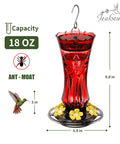 Durable Outdoor Hummingbird Feeder With Six Feeding Ports Built In Ant Moat And Bee Guard 18 Oz Capacity Easy To Clean 360 Degree Viewing Hanging Garden Decor For Bird Lovers