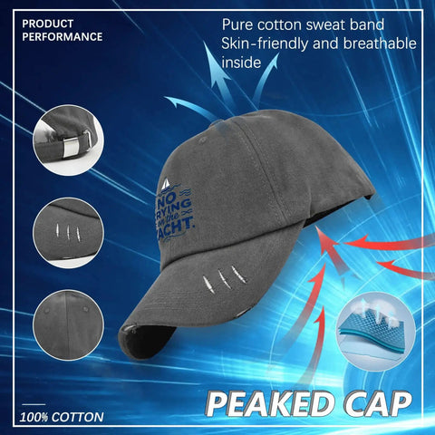 Lightweight Breathable Mens Baseball Hat For All Season Comfort Dark Grey Cap With Soft Fit and cotton sweatband details