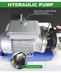 Hydraulic pump component with green button for one-button mold closing. Industrial Grade Electric Hydraulic Hose Press Automatic Crimping Machine For High Pressure Pipe And Fitting Setup With Non Slip Grip Solid As A Rock Performance No Sweat Operation And Beast Mode Durability For Real Workdays.