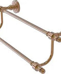 Retro Dot Collection 24 Inch Double Towel Bar In Brushed Bronze, Solid Brass Construction, Concealed Mounting Hardware