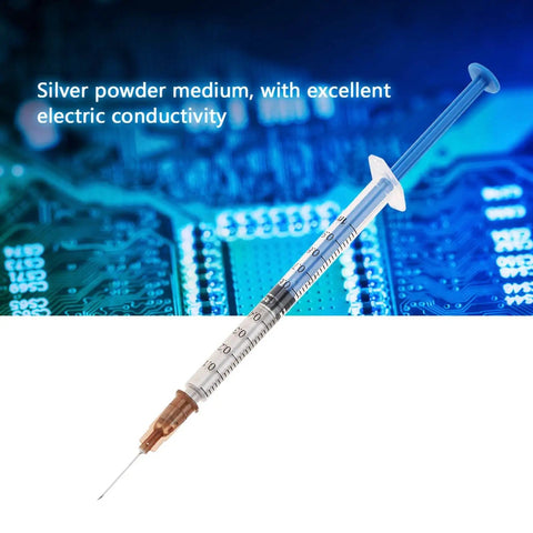 Pro Grade DIY Friendly Conductive Silver Paste 0.5ml Syringe For PCB Repair Precise Cold Soldering And EMI Shielding Electronics