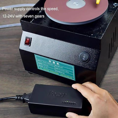 Power supply and control panel of Heavy Duty Electric Wet And Dry Belt Sander With Seven Speeds Up To 3350 Rpm.