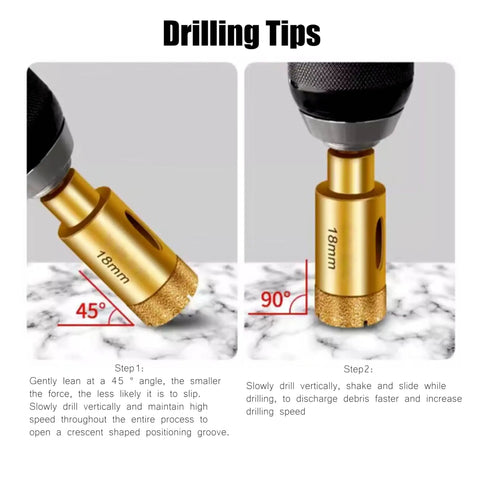 18mm drill bit from 12 Piece Diamond Hole Saw Set 6mm To 35mm Wet Dry Core Drill Bits For Tile Porcelain Marble Glass Granite