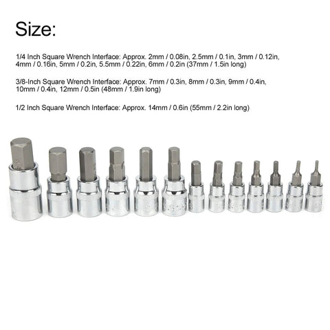 Versatile 13 Piece Wrench Hex Bit Socket Set With Tool Box Gear Up For Auto Maintenance And Repair 4 3 8 Drive Built Tough