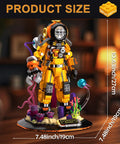 Steampunk Diver Building Set For Adults With 1287 Pieces, Deep Sea Explorer Robot Model on display, showing dimensions and details.