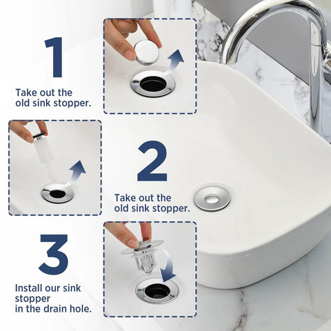 Universal Bathroom Sink Stopper 2 Pack Pop Up Drain Strainer Chrome Silver Anti Clogging Filter Fits One Point Zero Six To One Point Six Five Inches Brings Some Hella Charm And Keeps Your Basin Slick Clean Daily