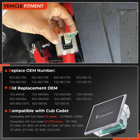 Beefed Up Hour Meter Replacement That Fits A Wide Range Of Lawn Tractors And Mowers, Replaces OEM 925-06170A/B/C 725-06170A/B/C 725-04036 Series, Easy Install, Durable Timekeeping For Your Ride. 3-pin LCD hour meter installed in Cub Cadet tractor dash