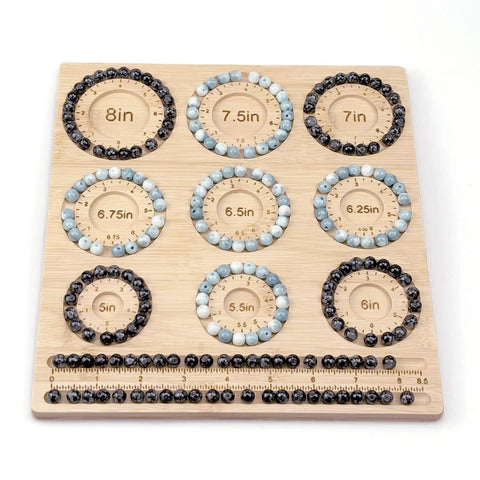 Beading Board For Jewelry Making, Bamboo Bead Tray 5 To 8 Inches With 9 Grooves And 2 8.5 Inch Slots, Ideal For DIY Bracelets