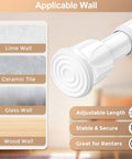 4 Pack Short Spring Tension Curtain Rods 8 To 12 Inches No Drill Mini DIY Slim Window Cupboard Sidelight White Easy To Install For Narrow Windows Cabinets Closets And Curtains with wall compatibility chart.