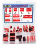 Red 41Pcs Dip Switches Kit With Ten Value Settings In Double Row 2.54mm Pitch PCB Mountable Slide On Off Toggle Switches