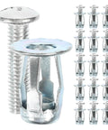 25 Sets Threaded Nut Insert Kit Size One Quarter Twenty Silver Galvanized Carbon Steel Rivet Nuts With Petal Design For Easy No Fuss Installation And Reliable Fastening In Hollow Wall Fixings, shown with 25 anchors