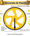 MZZKFC Portable Distance Measure Tool for Confined Space Measurements, yellow rubber wheel with vertical positioning needle, 32 cm.