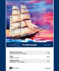 Box art for Flying Cloud Plastic Model Kit Ship Build Set For Scale Modeling Fans with classic maritime charm.